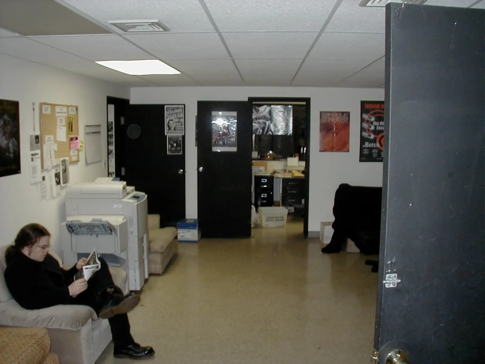 Guthrie Iddings relaxing at the Relapse Records WHQ, 2003